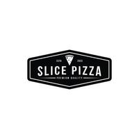 Scheibe Pizza Logo Design Jahrgang retro Briefmarke Etikette vektor