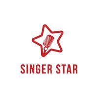 Sänger Star Logo Design Konzept mit Mikrofon Symbol Vektor