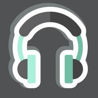 Aufkleber Musik. verbunden zu Podcast Symbol. einfach Design editierbar. einfach Illustration vektor
