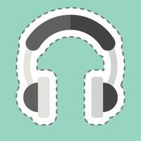 Aufkleber Linie Schnitt Musik. verbunden zu Podcast Symbol. einfach Design editierbar. einfach Illustration vektor