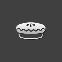 Kuchen Symbol im metallisch grau Farbe Stil. Essen Süss köstlich vektor