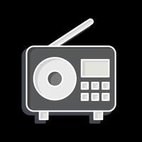 ikon radio. relaterad till podcast symbol. glansig stil. enkel design redigerbar. enkel illustration vektor