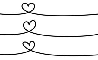 Herz Form. kontinuierlich linear Kunst Gekritzel Zeichnung Vektor Illustration. Liebe einer Linie Symbol.