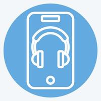 ikon app. relaterad till podcast symbol. blå ögon stil. enkel design redigerbar. enkel illustration vektor