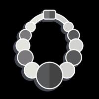 Symbol Halskette 2. verbunden zu Ring Symbol. glänzend Stil. einfach Design editierbar. einfach Illustration vektor