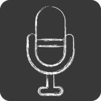 Symbol Favorit. verbunden zu Podcast Symbol. Kreide Stil. einfach Design editierbar. einfach Illustration vektor