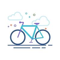 väg cykel ikon platt Färg stil vektor illustration