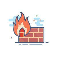 Firewall Symbol eben Farbe Stil Vektor Illustration