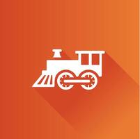 lokomotiv leksak platt Färg ikon lång skugga vektor illustration