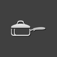 Kochen schwenken Symbol im metallisch grau Farbe Stil. Essen Restaurant Koch Utensil vektor