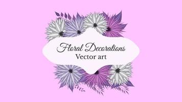 Blumenstrauß Rahmen Vintage Blumen Grußkarte, Hochzeit, Sozial vektor