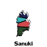 Karte von Sanuki Stadt - - Japan Karte und Infografik von Provinzen, politisch Karten von Japan, Region von Japan zum Ihre Unternehmen vektor