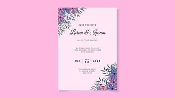 blomma äktenskap bröllop inbjudningskort blomma spara datum rsvp tack vektor