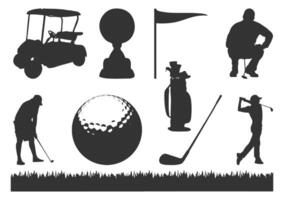 Eleganz im Bewegung, fesselnd Golf Silhouetten enthüllt vektor