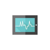 hjärta Betygsätta övervaka ikon i platt Färg stil. medicinsk hälsa vård digital övervakning patienter kritisk koma vektor