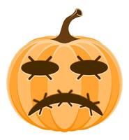 fruktansvärd pumpa halloween stock vektor illustration isolerat på vit bakgrund