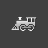 Lokomotive Spielzeug Symbol im metallisch grau Farbe Stil.Kinder Spiele vektor