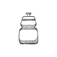 Hand gezeichnet skizzieren Symbol Radfahren Wasser Flasche vektor