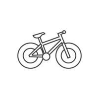 Fett Reifen Fahrrad Symbol im dünn Gliederung Stil vektor