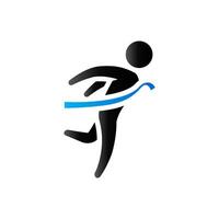 Fertig Linie Symbol im Duo Ton Farbe. Sport Marathon- Wettbewerb vektor