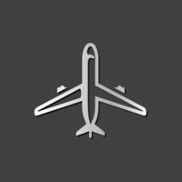 Flugzeug Symbol im metallisch grau Farbe Stil. Luftfahrt Transport Reise vektor