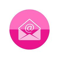 Brief Symbol im eben Farbe Kreis Stil. Botschaft Post- Korrespondenz Email Mail traditionell vektor
