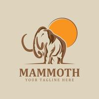 wollig Mammut Logo Design Vorlage mit lange Stoßzähne. kreativ und einzigartig ikonisch Mammut Logo. Logo ist ein entworfen zum Sport Typen von Unternehmen vektor