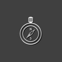 kompass ikon i metallisk grå Färg stil. riktning norr söder lokalisera vektor