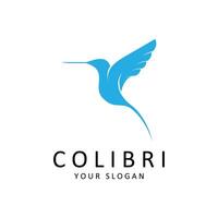 skön enkel fågel colibri logotyp design vektor