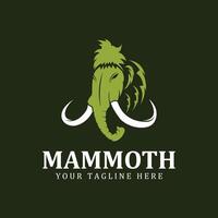 wollig Mammut Logo Design Vorlage mit lange Stoßzähne. kreativ und einzigartig ikonisch Mammut Logo. Logo ist ein entworfen zum Sport Typen von Unternehmen vektor