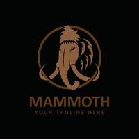 wollig Mammut Logo Design Vorlage mit lange Stoßzähne. kreativ und einzigartig ikonisch Mammut Logo. Logo ist ein entworfen zum Sport Typen von Unternehmen vektor