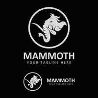 ullig mammut logotyp design mall med lång betar. kreativ och unik ikoniska mammut logotyp. logotyp är en designad för sport typer av företag vektor