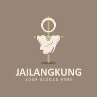 jailangkung logotyp vektor ikon illustration design. en spöklik kallelse docka. andlig marionett spel. indonesiska traditionell spöken marionett spel.