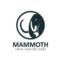 ullig mammut logotyp design mall med lång betar. kreativ och unik ikoniska mammut logotyp. logotyp är en designad för sport typer av företag vektor