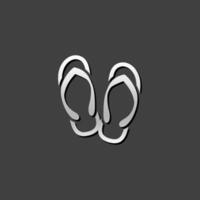 toffel sandal ikon i metallisk grå Färg stil.strand ha på sig vektor