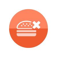 Burger Symbol im eben Farbe Kreis Stil. schnell Essen Müll amerikanisch Kohlenhydrat Essen vektor
