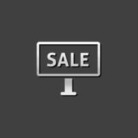 försäljning tecken ikon i metallisk grå Färg style.property hus försäljning vektor