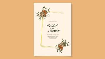 brud dusch inbjudningskort design i blommor blommönster vektor