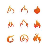 heiße Flamme Feuer Vektor Icon Illustration