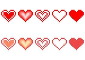 Sammlung von Herzdesigns mit Pixeldesign-Themen vektor
