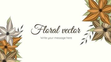 utsökt abstrakt mall för blommig blomma med textplats vektor