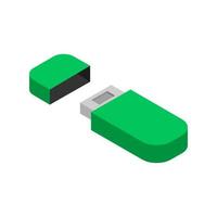 isometrisk usb -enhet på en vit bakgrund vektor