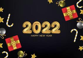Neujahrsballons Text 2022 Banner vektor