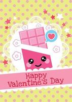 süße Schokoladen-Valentinstagskarte vektor