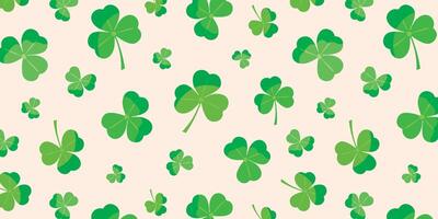 klöver sömlös mönster. st. Patricks dag bakgrund. vektor illustration med vitklöver. prov symbol av irland.