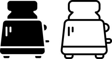 Toaster Symbol, Zeichen, oder Symbol im Glyphe und Linie Stil isoliert auf transparent Hintergrund. Vektor Illustration
