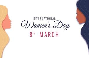 International Damen Tag ist März 8. bunt Hintergrund. Vektor Illustration.
