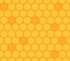 gelber, orangefarbener Bienenstockhintergrund. Bienenwabe, Bienenstockzellenmuster. Bienenhonig Formen. Vektor geometrische nahtlose Textur-Symbol. Sechseck, sechseckiges Raster, Mosaikzellzeichen oder Symbol. Abstufungsfarbe.