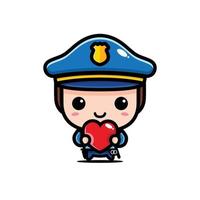 süßes Polizei-Chibi-Charakterdesign