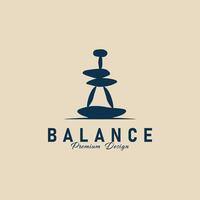 balans sten logotyp ikon minimalistisk vektor illustration design mall